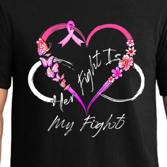 Her Fight Is My Fight Breast Cancer Awareness Pink Ribbons Pajama Set