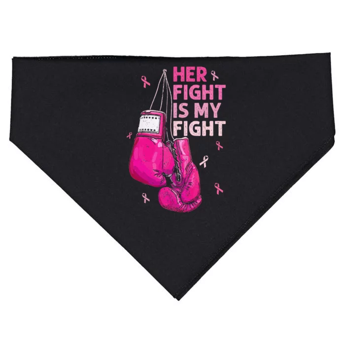 Her Fight Is My Fight Breast Cancer Awareness Pink Ribbons USA-Made Doggie Bandana