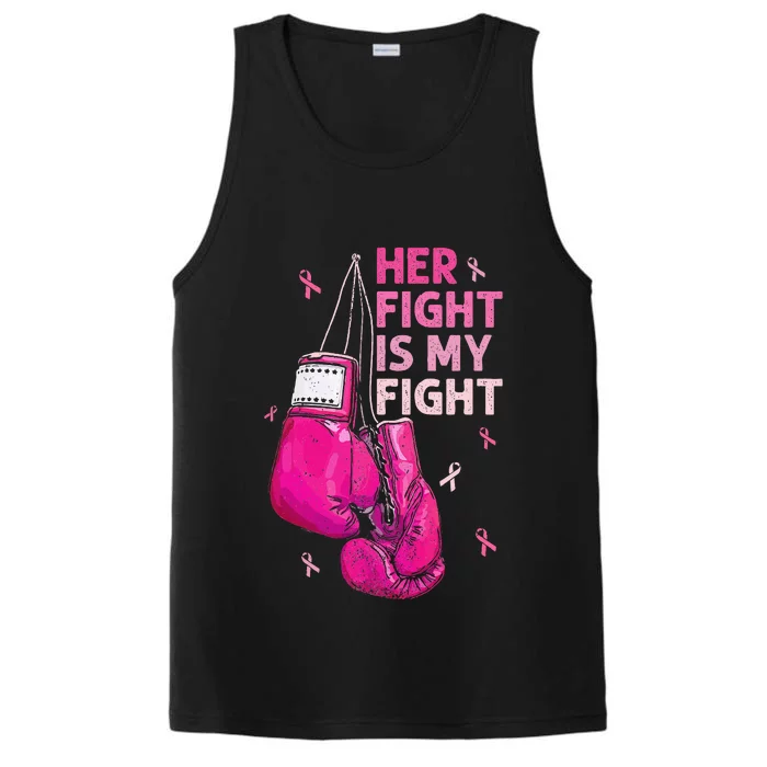 Her Fight Is My Fight Breast Cancer Awareness Pink Ribbons Performance Tank