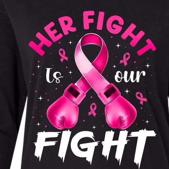 Her Fight Is Our Fight Breast Cancer Awareness Women Warrior Womens Cotton Relaxed Long Sleeve T-Shirt