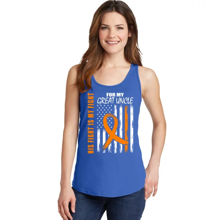 His Fight Is My Fight Great Uncle Ney Cancer Usa Flag Gift Ladies Essential Tank