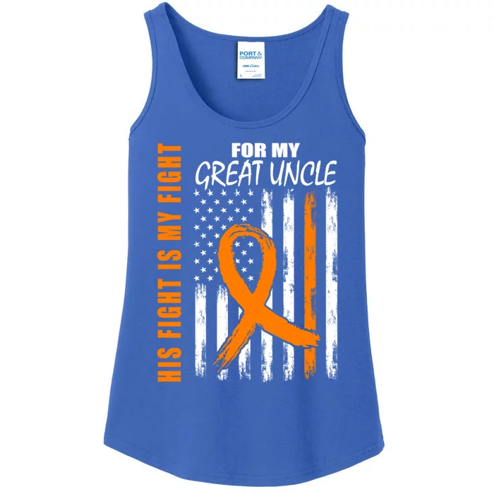 His Fight Is My Fight Great Uncle Ney Cancer Usa Flag Gift Ladies Essential Tank