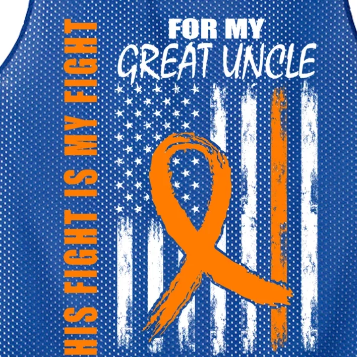 His Fight Is My Fight Great Uncle Ney Cancer Usa Flag Gift Mesh Reversible Basketball Jersey Tank