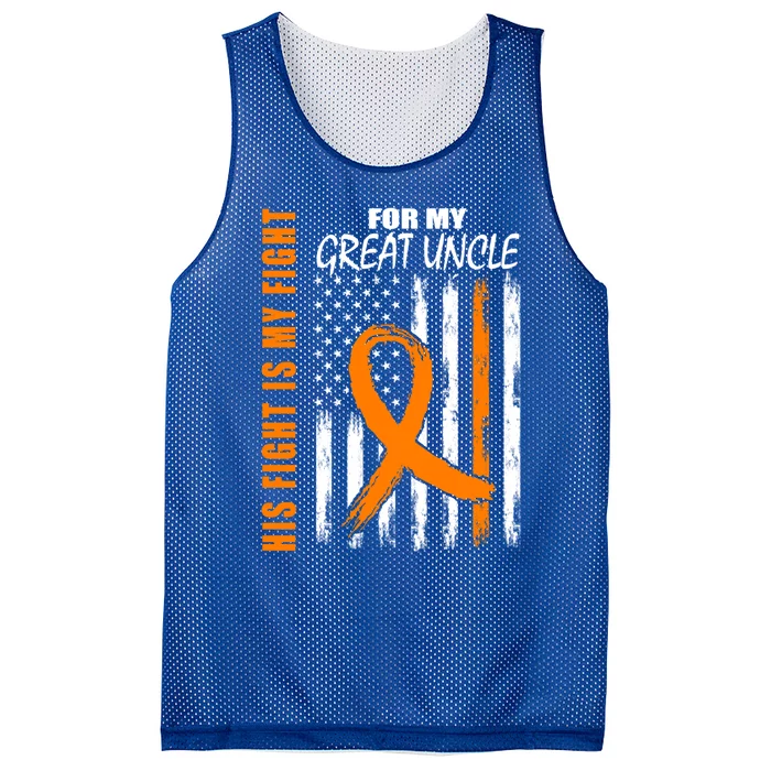 His Fight Is My Fight Great Uncle Ney Cancer Usa Flag Gift Mesh Reversible Basketball Jersey Tank