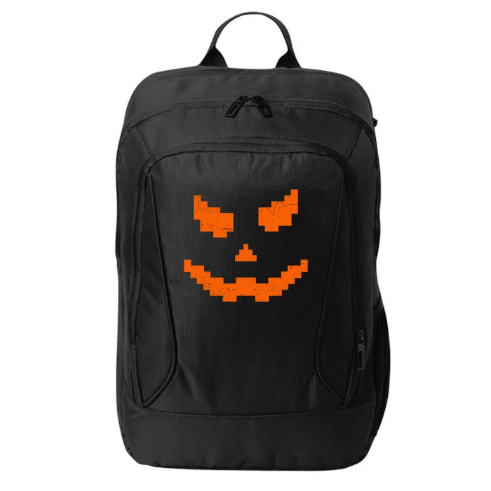 Halloween Funny Jack O Lantern Pumpkin Evil Smile Pixel Game Gift City Backpack