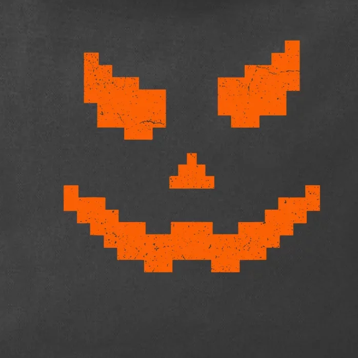 Halloween Funny Jack O Lantern Pumpkin Evil Smile Pixel Game Gift Zip Tote Bag