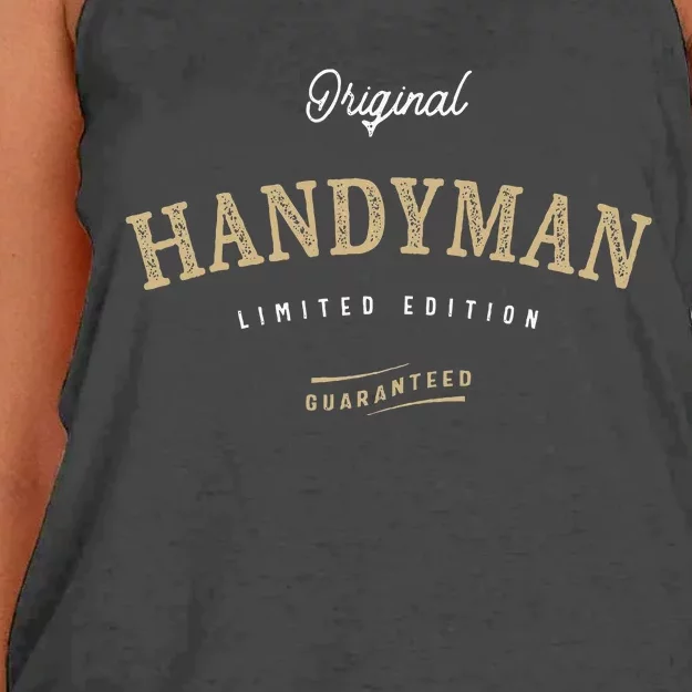 Handyman Funny Job Title Profession Birthday Worker Women's Knotted Racerback Tank