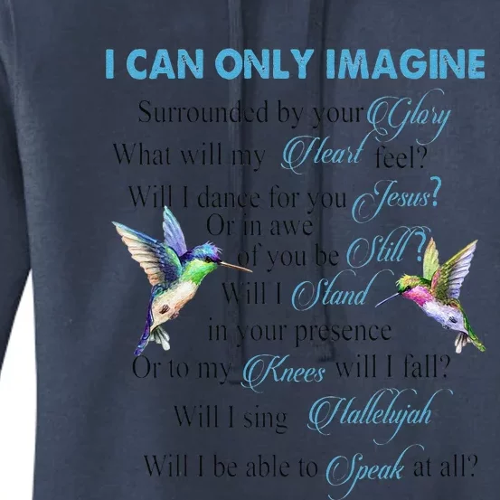 Hummingbirds Faith Jesus I Can Imagine Christian Religious Women's Pullover Hoodie