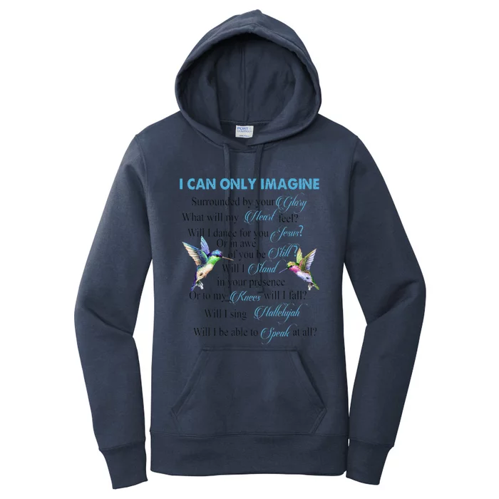 Hummingbirds Faith Jesus I Can Imagine Christian Religious Women's Pullover Hoodie