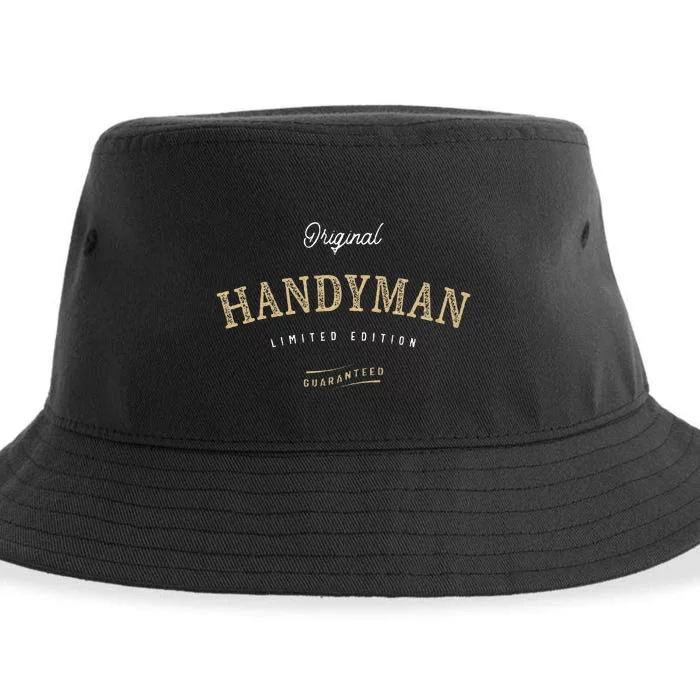 Handyman Funny Job Title Profession Birthday Worker Sustainable Bucket Hat