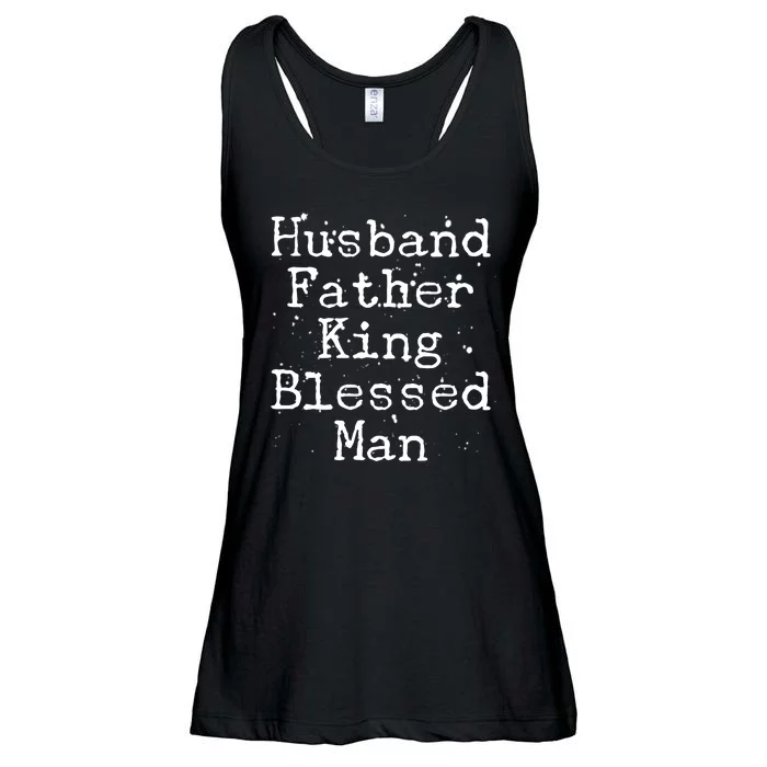 Husband Father King Blessed Man Ladies Essential Flowy Tank