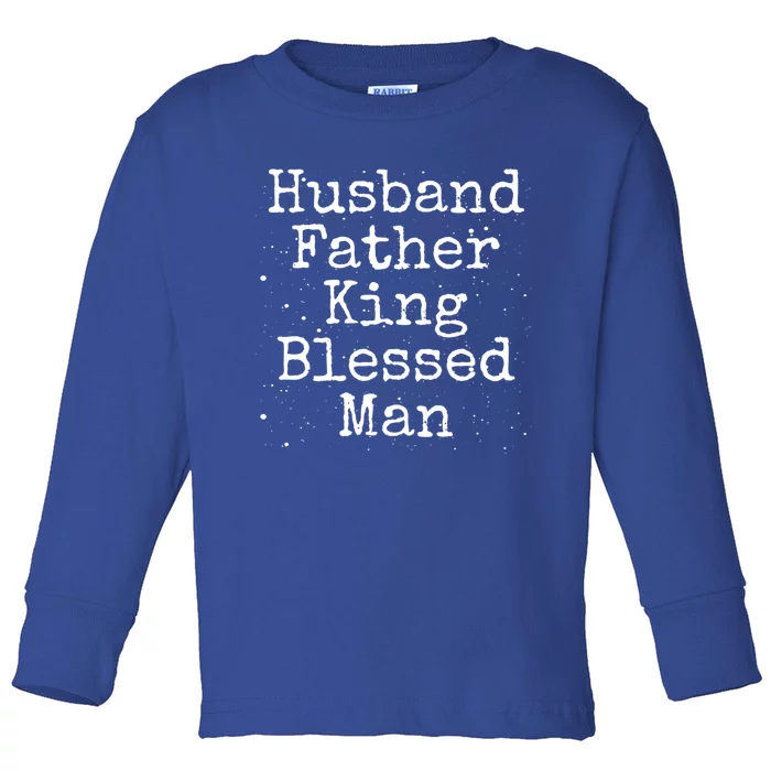 Husband Father King Blessed African American Dad Pride Gift Toddler Long Sleeve Shirt