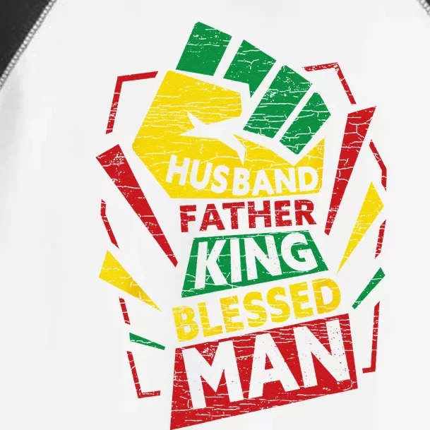 Husband Father King Blessed Man Black Dad Gift Toddler Fine Jersey T-Shirt