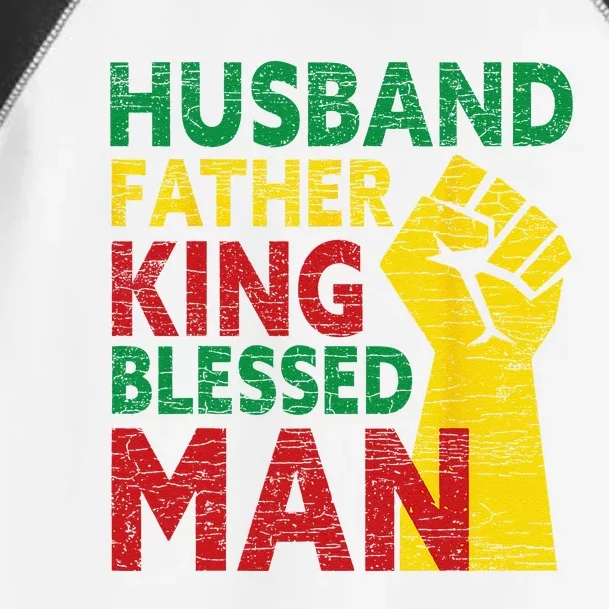 Husband Father King Blessed Man Black Dad Toddler Fine Jersey T-Shirt