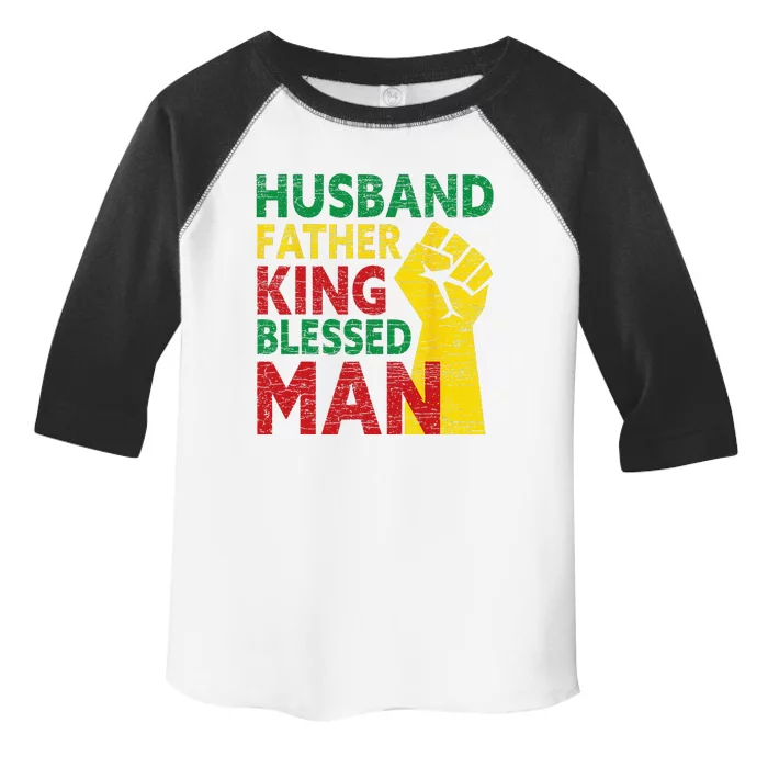 Husband Father King Blessed Man Black Dad Toddler Fine Jersey T-Shirt