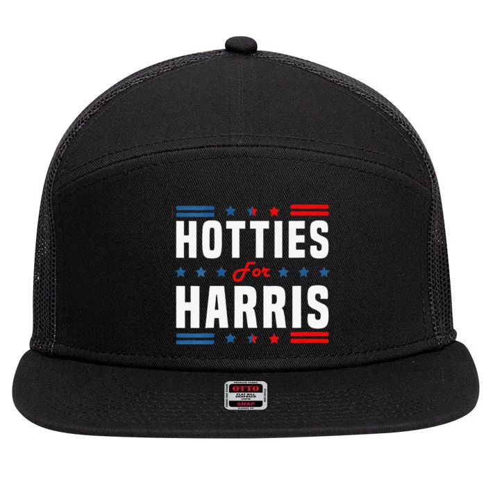 Hotties For Kamala Harris Sarcastic 7 Panel Mesh Trucker Snapback Hat