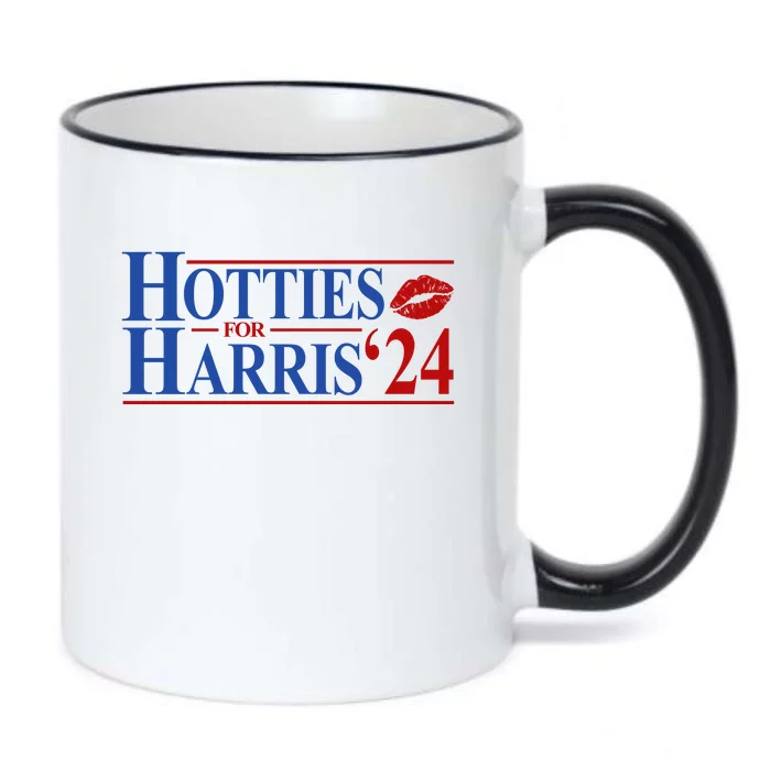 Hotties For Kamala Harris 2024 Smooch Lip Funny Politcal Black Color Changing Mug