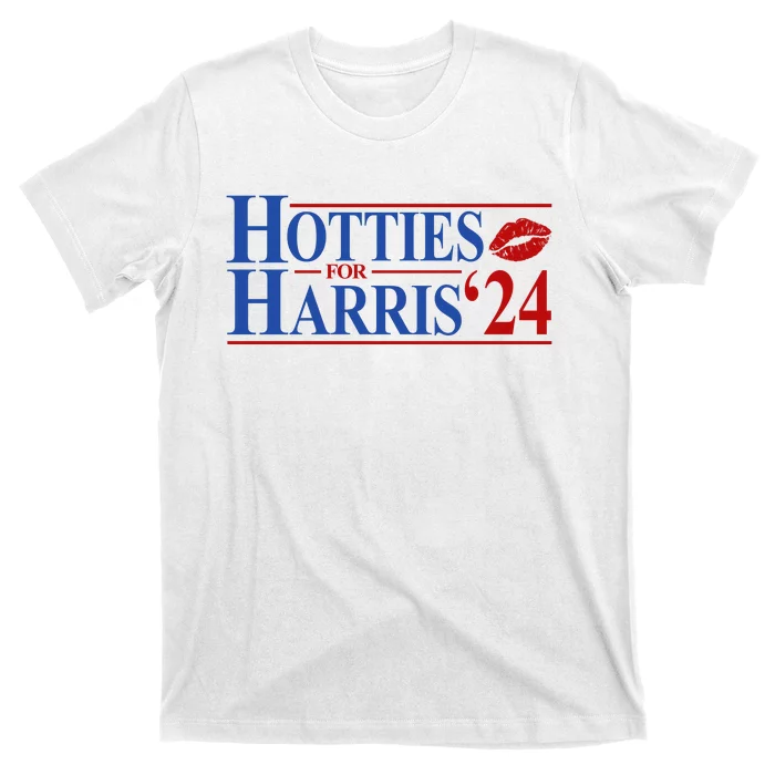 Hotties For Kamala Harris 2024 Smooch Lip Funny Politcal T-Shirt