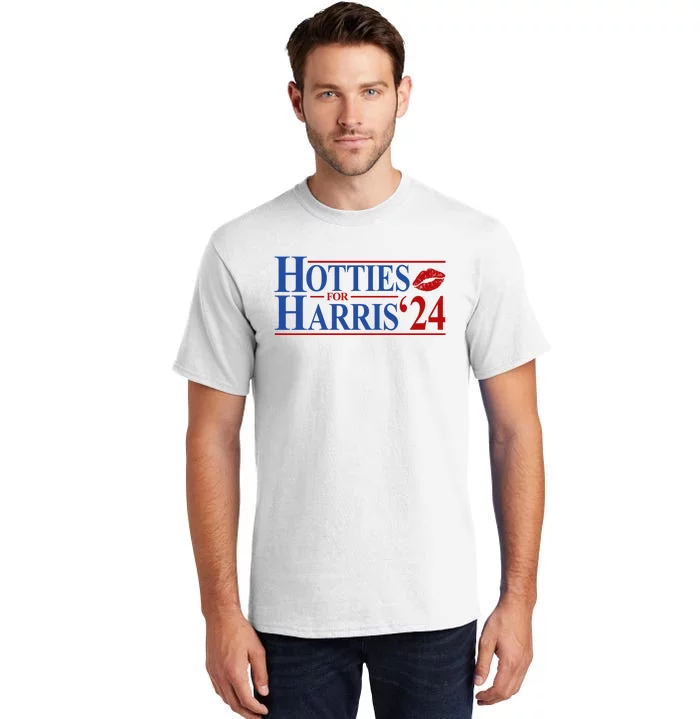 Hotties For Kamala Harris 2024 Smooch Lip Funny Politcal Tall T-Shirt