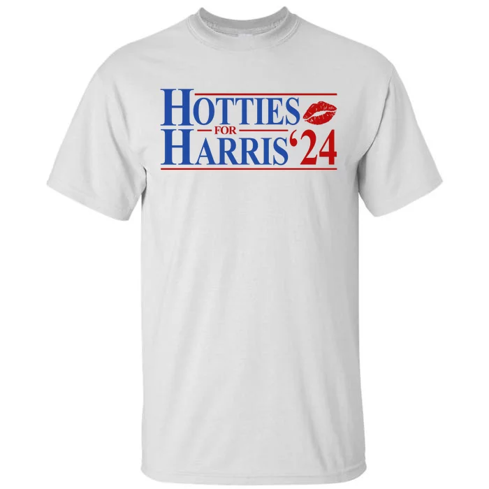 Hotties For Kamala Harris 2024 Smooch Lip Funny Politcal Tall T-Shirt