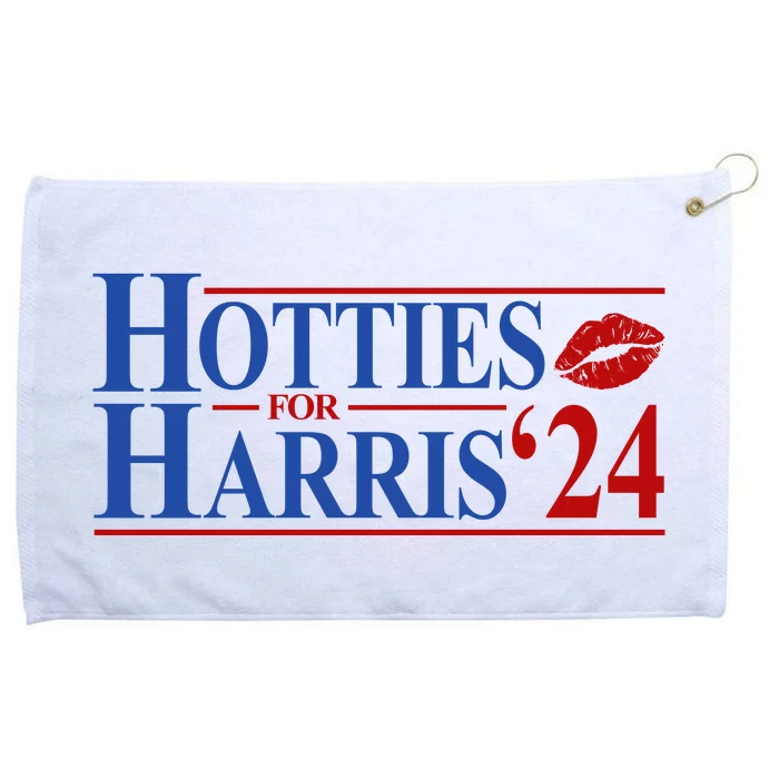 Hotties For Kamala Harris 2024 Smooch Lip Funny Politcal Grommeted Golf Towel