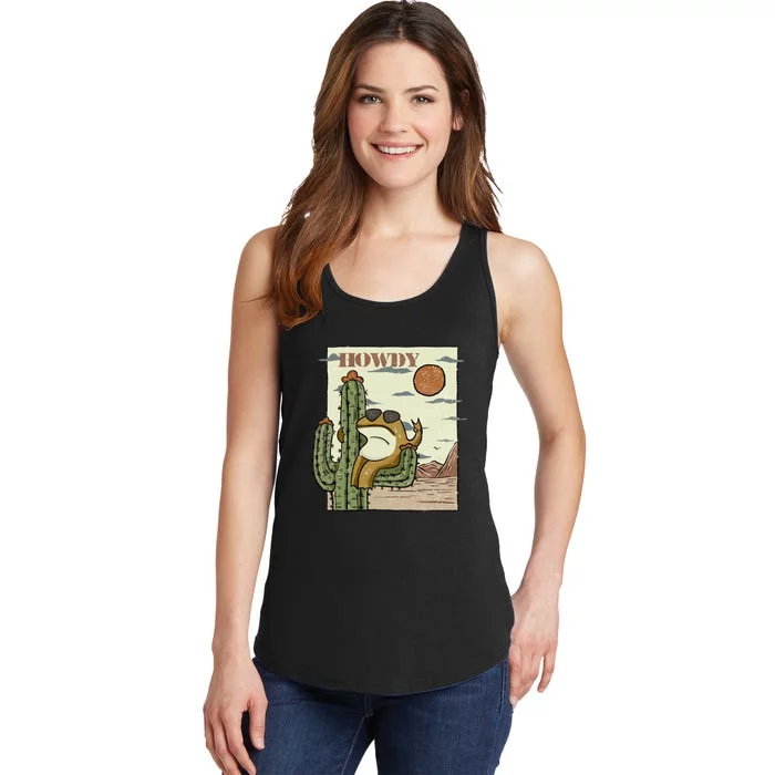 Howdy Funny Kawaii Frog Cute Cactus Gift Ladies Essential Tank