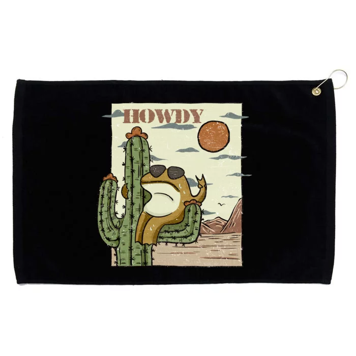 Howdy Funny Kawaii Frog Cute Cactus Gift Grommeted Golf Towel