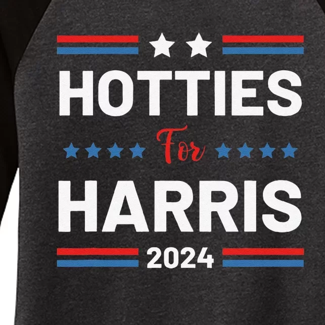 Hotties For Kamala 2024 Women's Tri-Blend 3/4-Sleeve Raglan Shirt