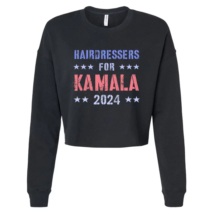 Hairdressers For Kamala 2024 Election Grab Him By Ballot Cropped Pullover Crew