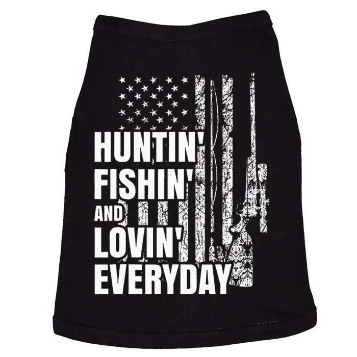 Hunting Fishing Loving Everyday American Deer Hunter Patriot Doggie Tank