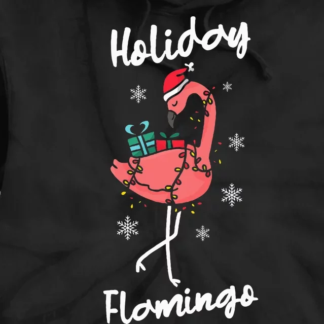 Holiday Flamingo Lover Christmas Holiday Season Tie Dye Hoodie