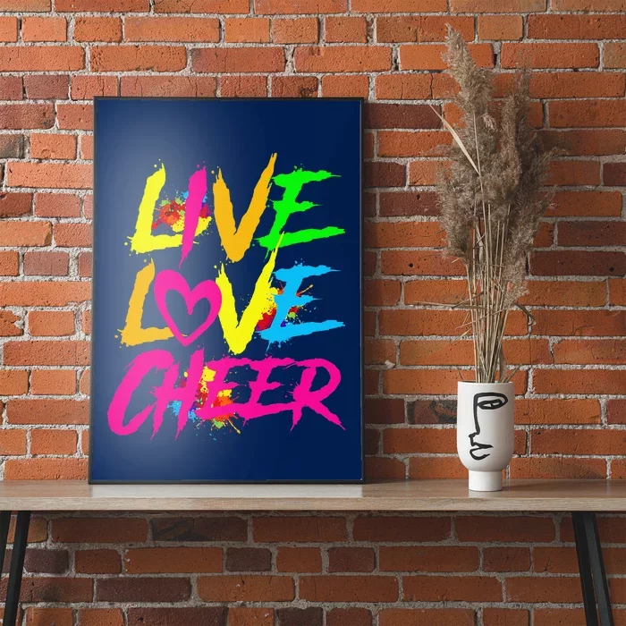 Happy Funny Live Love Cheer Cute Cheer Leader Poster