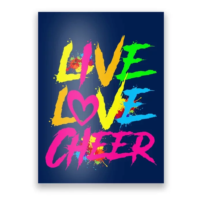 Happy Funny Live Love Cheer Cute Cheer Leader Poster