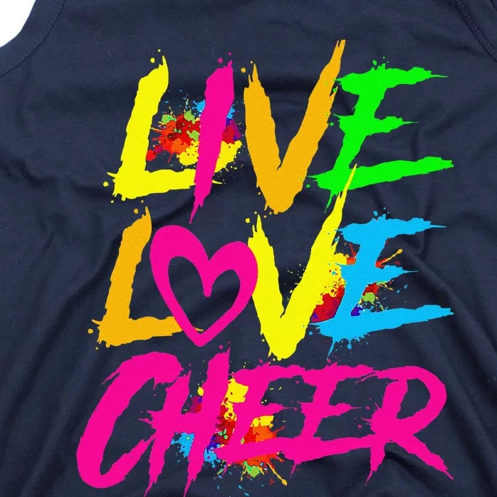 Happy Funny Live Love Cheer Cute Cheer Leader Tank Top