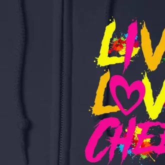 Happy Funny Live Love Cheer Cute Cheer Leader Full Zip Hoodie