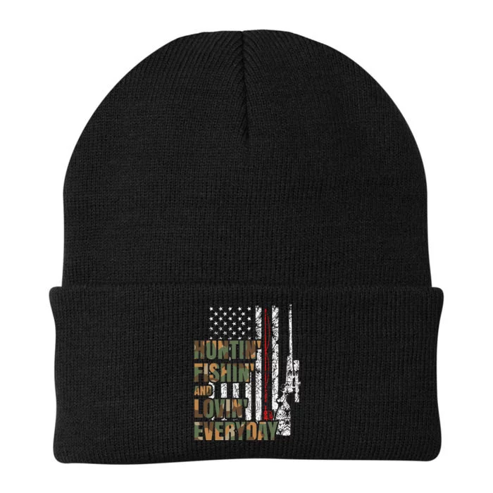 Hunting Fishing Loving Everyday American Deer Hunter Patriot Knit Cap Winter Beanie