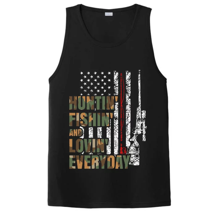 Hunting Fishing Loving Everyday American Deer Hunter Patriot Performance Tank