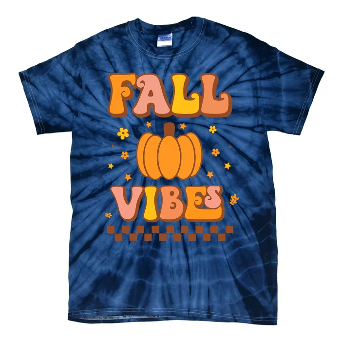 Hello Fall Leaves Autumn Vibes Tie-Dye T-Shirt