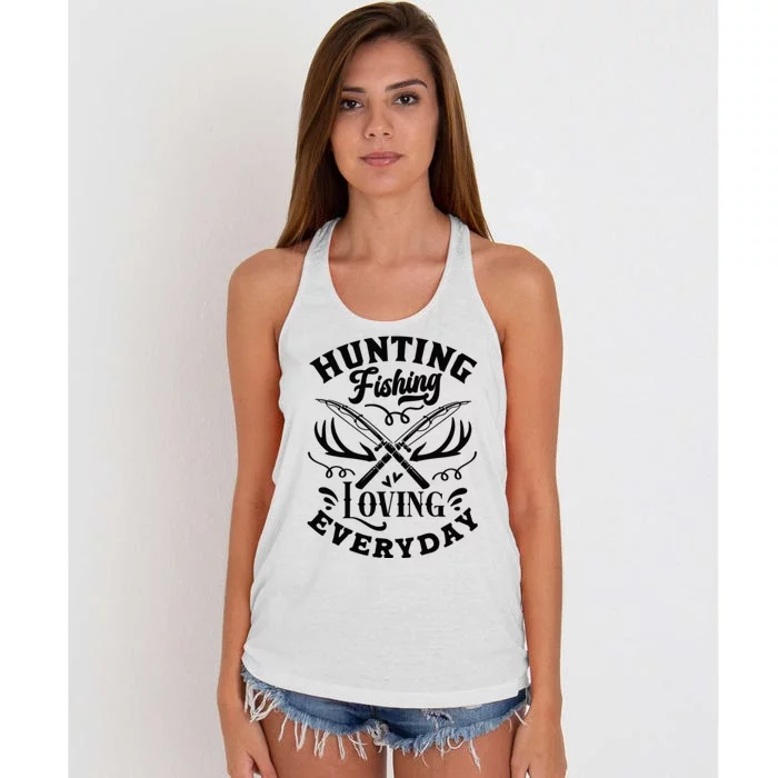 Hunting Fishing Loving Everyday Women's Knotted Racerback Tank