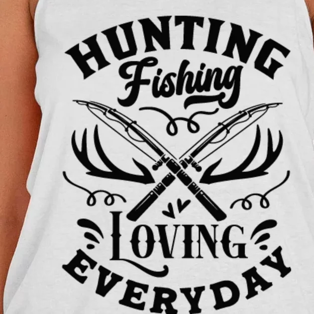 Hunting Fishing Loving Everyday Women's Knotted Racerback Tank