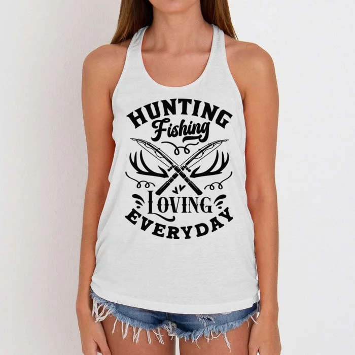 Hunting Fishing Loving Everyday Women's Knotted Racerback Tank