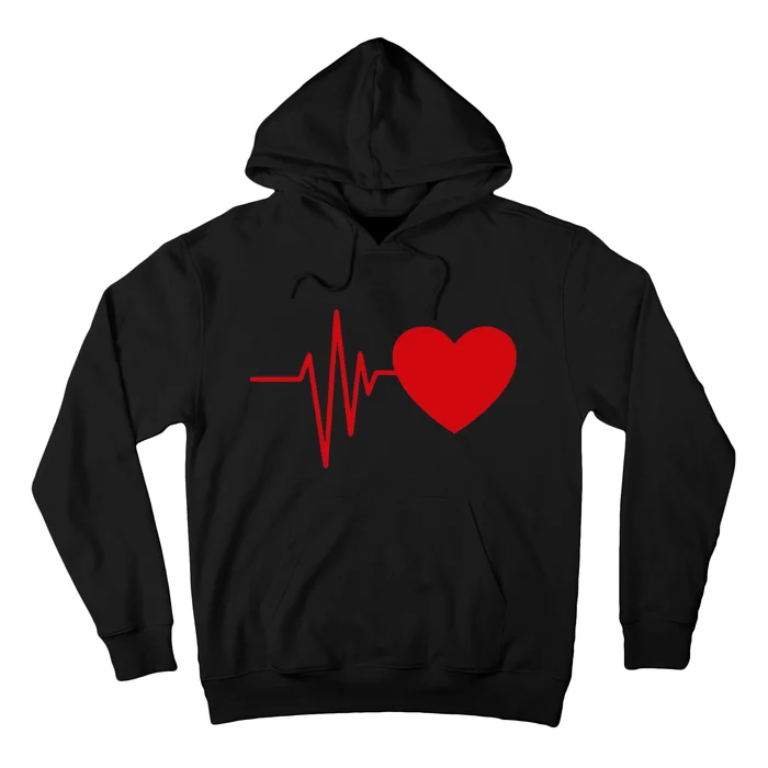 Heartbeat Funny Love Cute Red Heart Beat Valentine's Day Hoodie