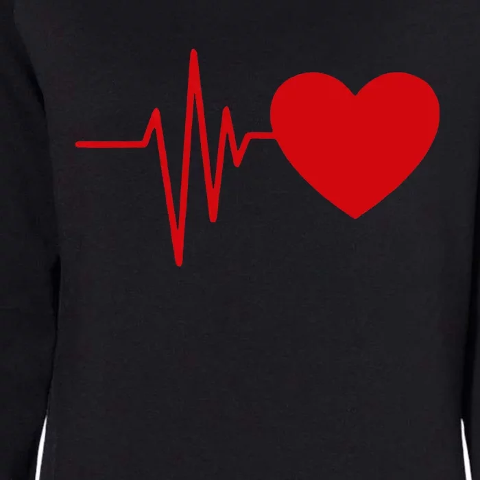 Heartbeat Funny Love Cute Red Heart Beat Valentine's Day Womens California Wash Sweatshirt