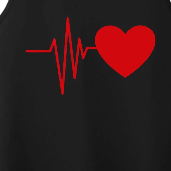 Heartbeat Funny Love Cute Red Heart Beat Valentine's Day Performance Tank