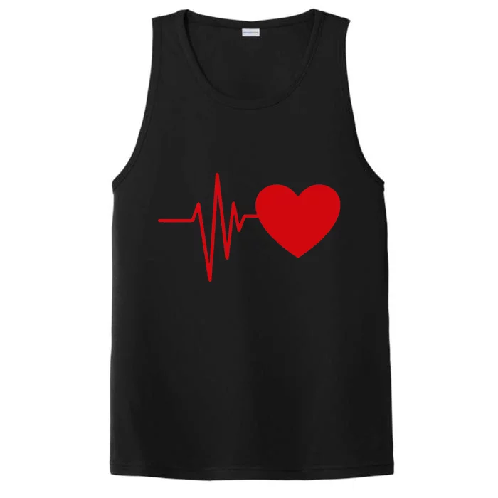 Heartbeat Funny Love Cute Red Heart Beat Valentine's Day Performance Tank