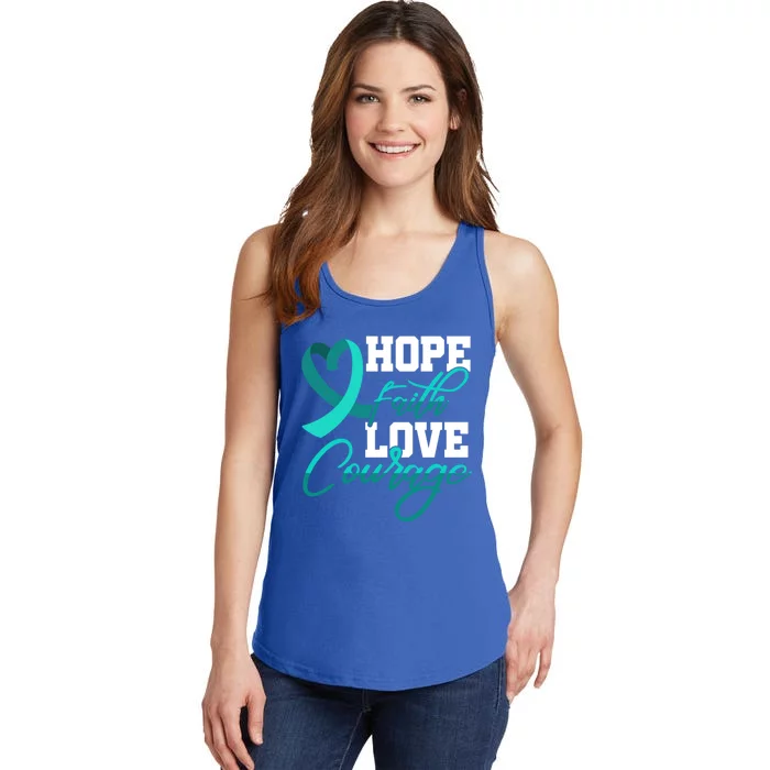 Hope Faith Love Courage Pstd Stress Awareness Month Gift Ladies Essential Tank