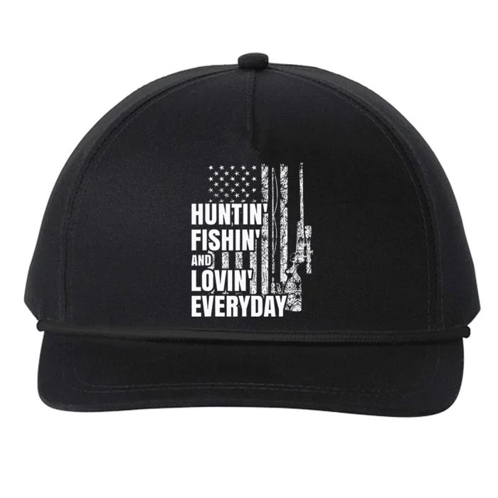 Hunting Fishing Loving Everyday American Deer Hunter Patriot Snapback Five-Panel Rope Hat