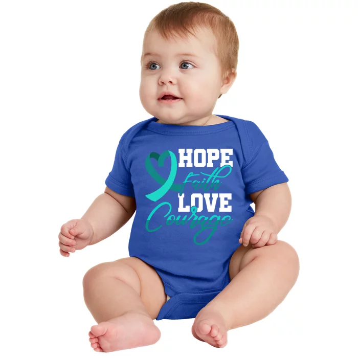 Hope Faith Love Courage Pstd Stress Awareness Month Great Gift Baby Bodysuit