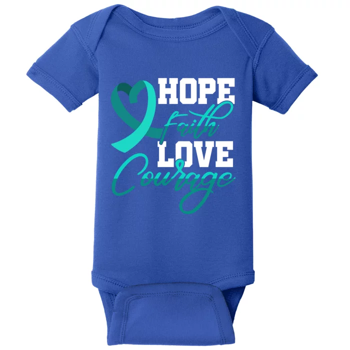 Hope Faith Love Courage Pstd Stress Awareness Month Great Gift Baby Bodysuit