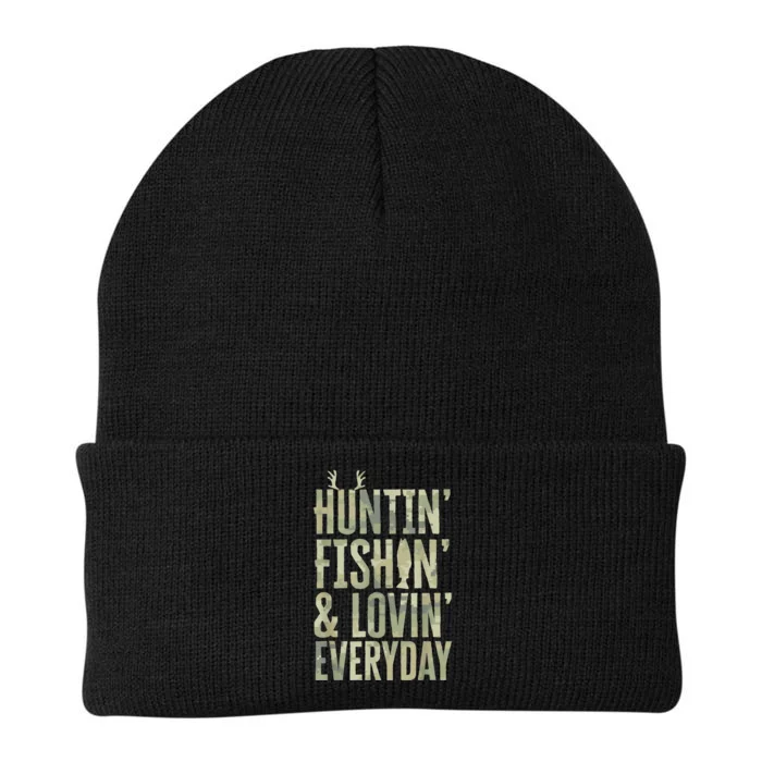 Hunting Fishing Loving Every Day Shirt, Fathers Day Camo Knit Cap Winter Beanie